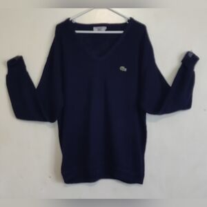Vintage LACOSTE IZOD ALLIGATOR Pullover Sweater NAVY BLUE Men XL